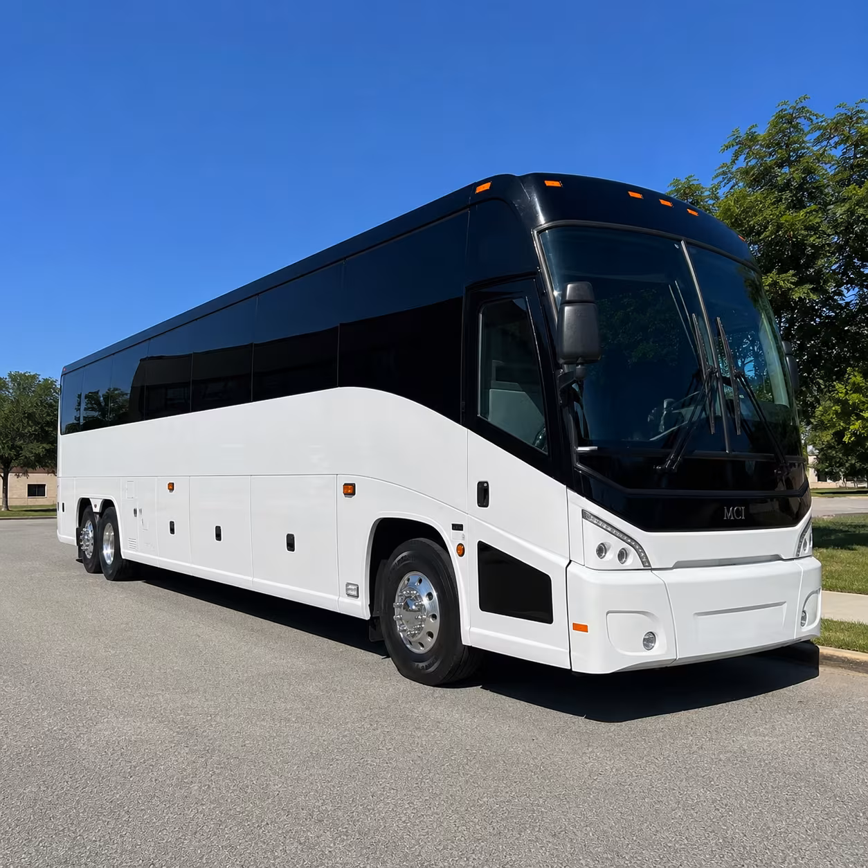redding charter bus rental exterior
