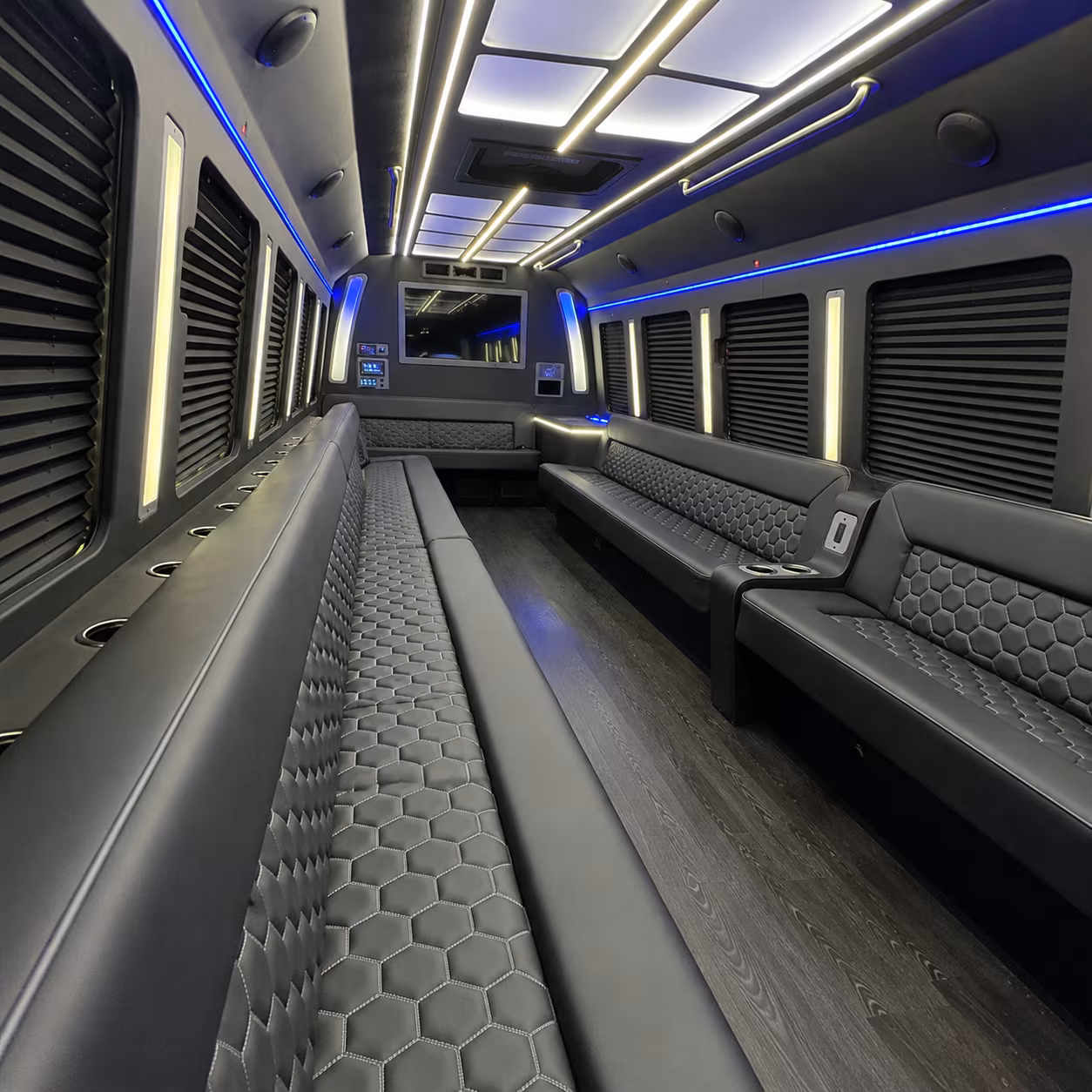 redding party bus rental interior